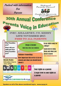 The National Parents’ Council post-primary Invites all Parents and Guardians to attend this year’s 30th Annual Conference